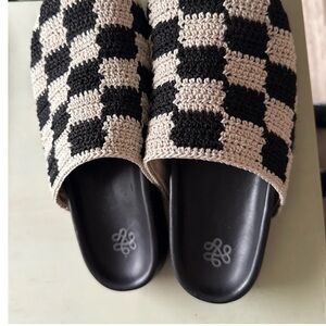 Black and Cream Slip-On Shoes